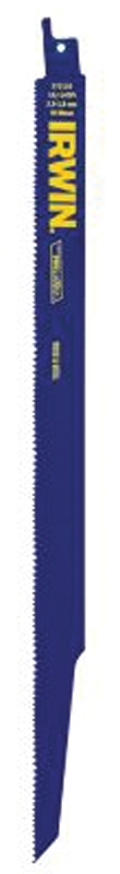 IRWIN 372110P5 Reciprocating Saw Blade, 12 in L, 10/14 TPI, Bi-Metal Cutting Edge