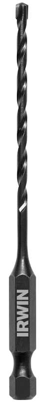 IRWIN 1870541 Impact Drill Bit, 1/8 in Dia, 4 in OAL, 1-Flute, 1/4 in Dia Shank, Hex Shank