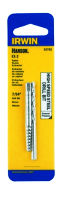 IRWIN 53702 Extractor and Drill Bit Set, Spiral Flute, HSS