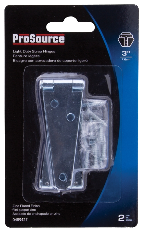 ProSource LSH-Z03-C2PS Strap Hinge, 1.4 mm Thick Leaf, Steel, 180 Range of Motion