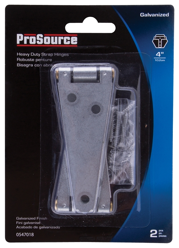 ProSource HSH-G04-C2PS Strap Hinge, 2 mm Thick Leaf, 4 in, Steel, 180 Range of Motion