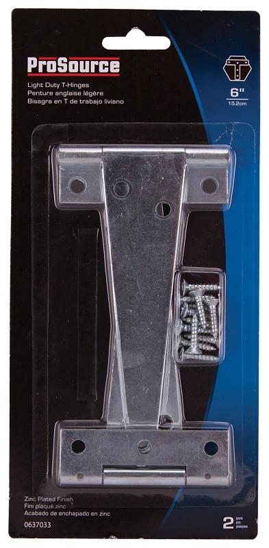 ProSource LTH-Z06-C2PS T-Hinge, Steel, Zinc, Fixed Pin, 180 deg Range of Motion, 36 (Pair) lb