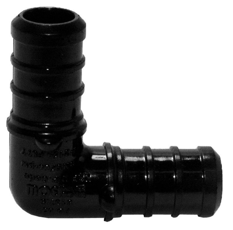 BOW 502088 Tube Elbow, 1/2 in, 90 deg Angle, Poly, Black