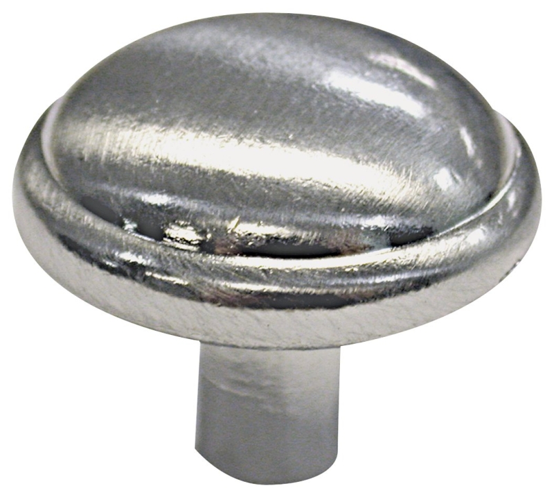 Richelieu DP0218195 Cabinet Knob, 15/16 in Projection, Traditional, 1-3/32 in Dia, Metal, Brushed Nickel, 10/PK