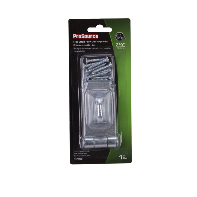 ProSource LR-137-BC3L-PS Safety Hasp, 7-1/4 in L, Steel, Zinc, Fixed Staple