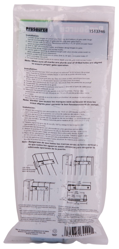 ProSource Screw Hook, 13/16 In Opening, 6.5 Mm Thread, 3 In L, Steel