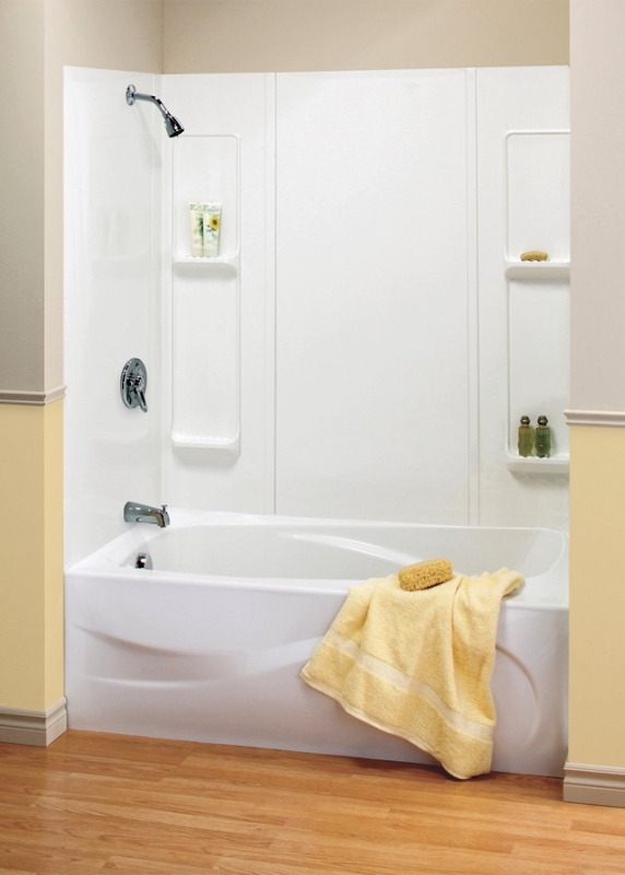 MAAX Elan 101593-000-129000 Bathtub Wall Kit, 59 in H, 60-1/2 in W, Polystyrene, White, Glue Up Installation