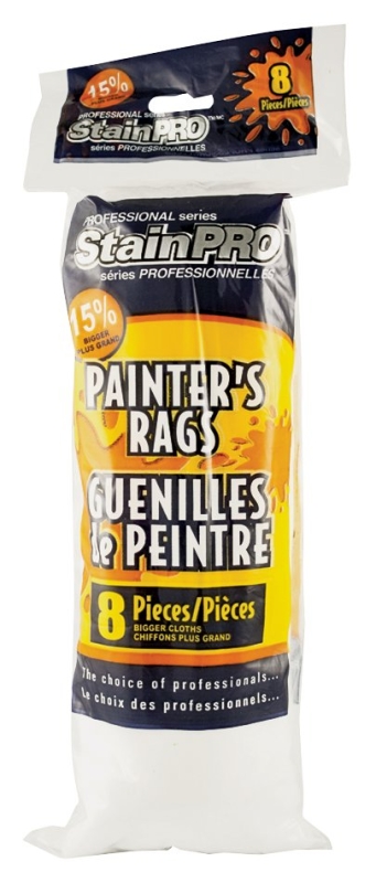StainPro 803 Paint Rag, 20 x 14 in, Cotton, White
