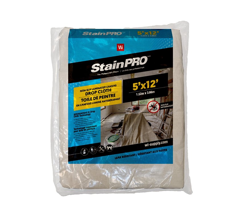 StainPro 9751 Drop Cloth, 12 ft L, 5 ft W, Canvas