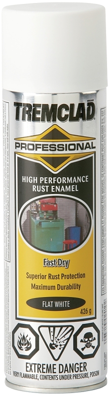 Tremclad 5707590838 Rust Preventative Spray Paint, Flat, White, 426 g, Can