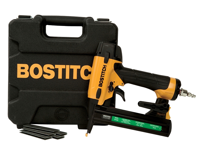 Bostitch SX1838K Stapler Kit, 7/32 in W Crown, 1/2 to 1-1/2 in L Leg, Narrow Crown Staple, 100 Magazine, 160 in-lb Air