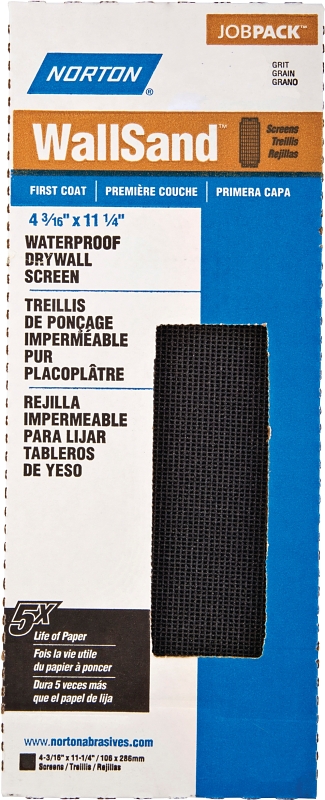Norton 02302 Sanding Screen Paper, 11-1/4 in L, 4-3/16 in W, 100 Grit, Medium, Silicone Carbide Abrasive