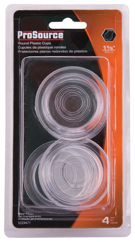 ProSource FE-50800-PS Furniture Glide, Plastic, Clear, Clear, 2-1/4 x 2-1/4 x 9/16 in Dimensions