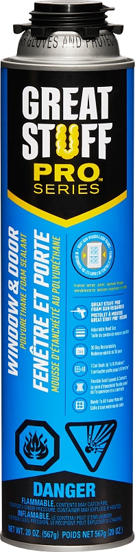 Great Stuff 217041 Insulating Foam Sealant, Yellow, 40 to 100 deg F, 20 oz Can