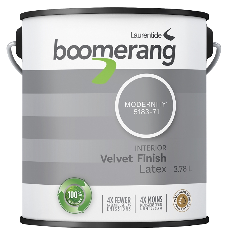 Boomerang 5183 Series 5183-71L19 Interior Paint, Velvet, Modernity, 3.78 L, 40 sq-m Coverage Area