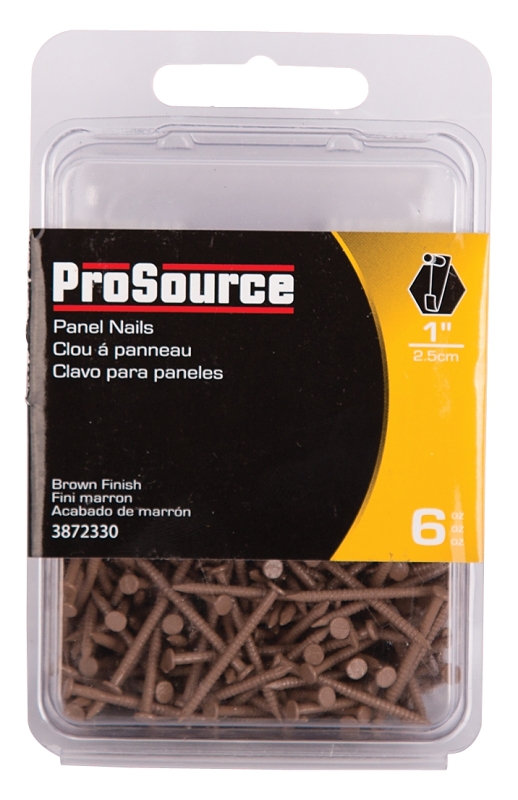 ProSource NTP-072-PS Panel Nail, 16D, 1 in L, Steel, Painted, Flat Head, Ring Shank, Brown, 171 lb