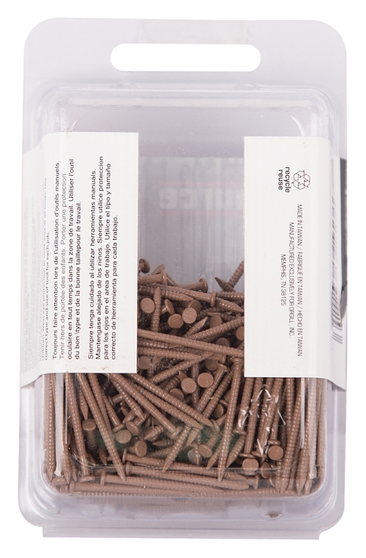 ProSource NTP-072-PS Panel Nail, 16D, 1 in L, Steel, Painted, Flat Head, Ring Shank, Brown, 171 lb