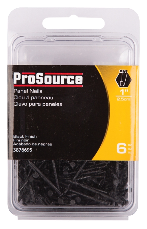 ProSource NTP-074-PS Panel Nail, 16D, 1 in L, Steel, Painted, Flat Head, Ring Shank, Black, 171 lb