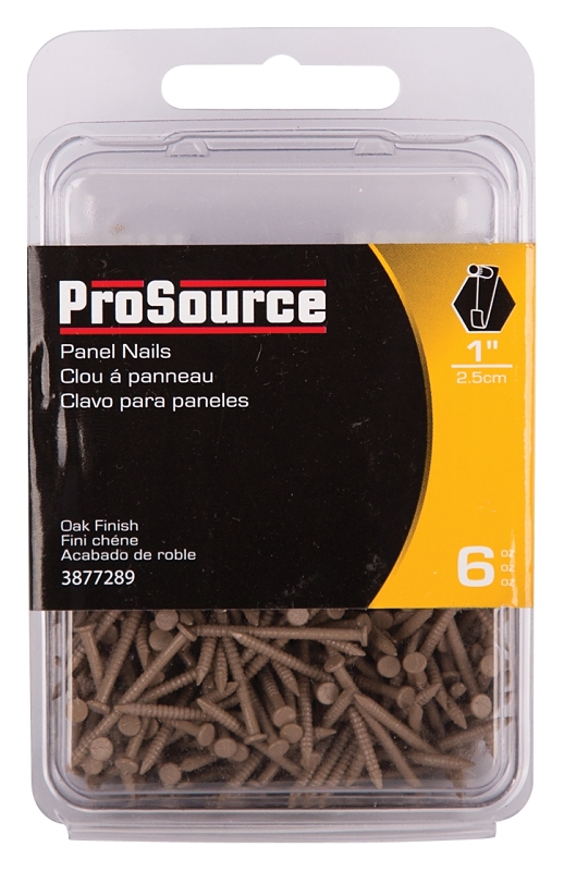 ProSource NTP-079-PS Panel Nail, 16D, 1 in L, Steel, Painted, Flat Head, Ring Shank, Oak, 171 lb