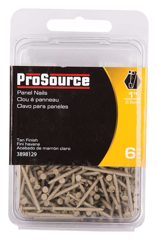 ProSource NTP-077-PS Panel Nail, 16D, 1 in L, Steel, Painted, Flat Head, Ring Shank, Tan, 171 lb