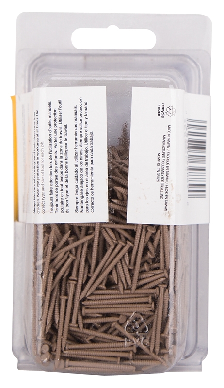ProSource NTP-170-PS Panel Nail, 16D, 1 in L, Steel, Painted, Flat Head, Ring Shank, Oak