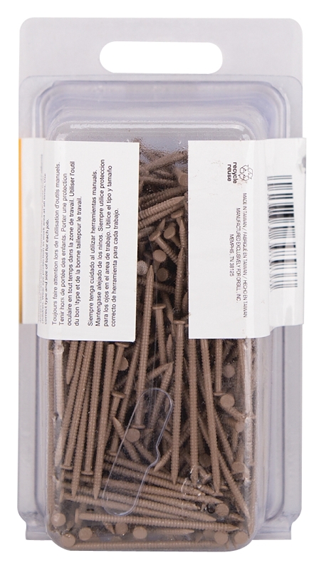 ProSource NTP-171-PS Panel Nail, 15D, 1-5/8 in L, Steel, Painted, Flat Head, Ring Shank, Oak