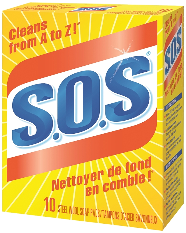 S.O.S 01346 Soap Pad, Steel Wool Abrasive, 10 PK