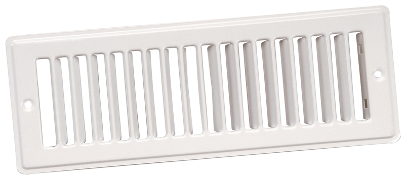 Imperial RG1280A Toe Space Grille, 4 in L, 10 in W, Steel, White