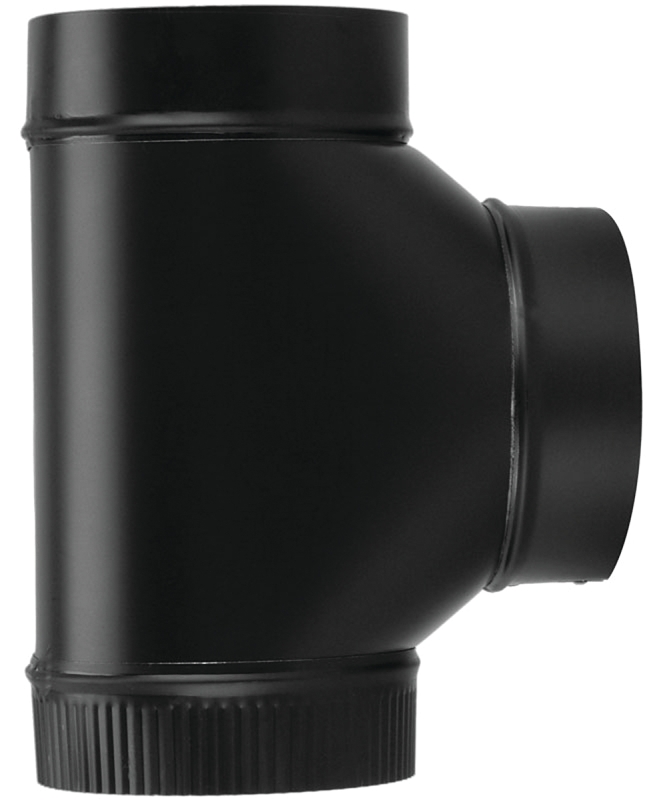 Imperial BM0083 Assembled Tee, 6 in, 24 ga Thick Wall, Steel, Black, Matte