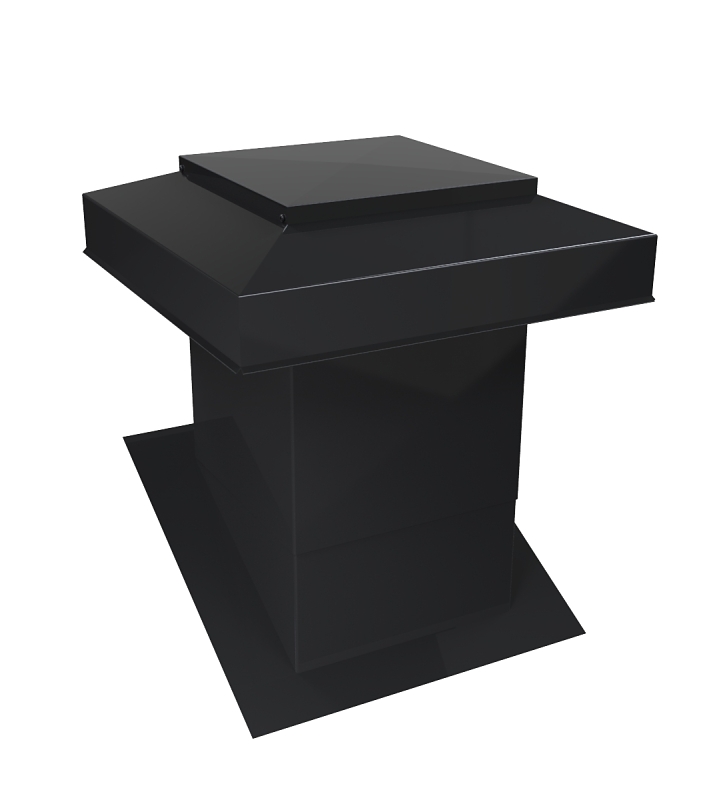 Ventilation Maximum 302-12-N Sloped Roof Ventilator, 19-3/4 in OAL, 12 in OAW, Galvanized Steel, Black, Powder-Coated
