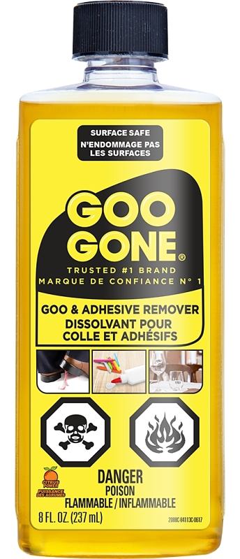Goo Gone 2088C Stain Remover, 8 oz, Liquid, Citrus, Yellow