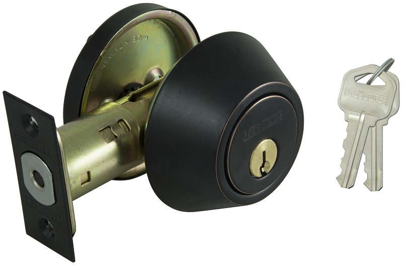 ProSource DBX1V-PS Deadbolt, 3 Grade, Aged Bronze, 2-3/8 to 2-3/4 in Backset, KW1 Keyway, 1-3/8 to 1-3/4 in Thick Door