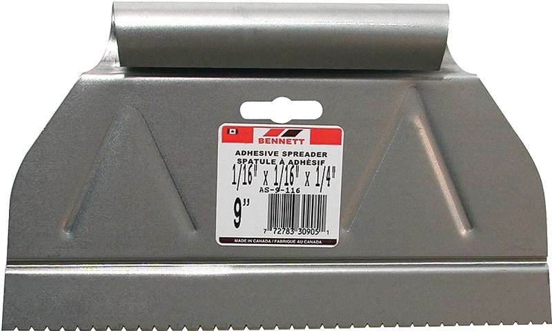 Bennett AS-9-116 Adhesive Spreader, Metal Blade, 1/16 in OAW, 9 in OAH