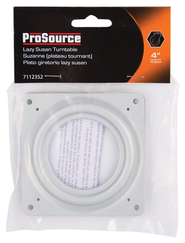 ProSource JC-L01-PS Lazy Susan Turntable, 300 lb, Steel Shelf, Silver, Zinc