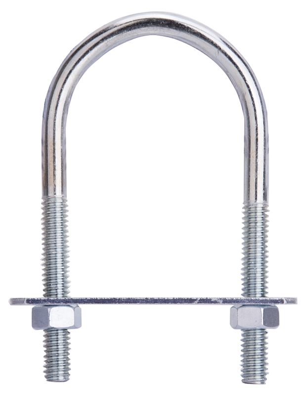 ProSource LR345 U-Bolt, 5/16 in Thread, 2 in L Thread, Steel, Zinc