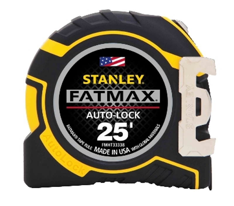Fatmax FMHT33338L Tape Measure, 25 ft L Blade, 1-1/4 in W Blade, Steel Blade, Black/Yellow Case, 11 ft Standout