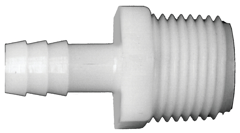 Fairview 525-6DP Pipe Coupler, 3/8 in, Hose Barb, 1/2 in, MPT, 250 psi Pressure, Nylon