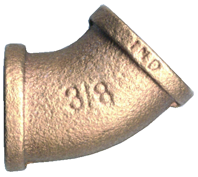 Fairview 105-BP Pipe Elbow, 1/4 in, FPT, 45 deg Angle, Brass, 200 psi Pressure