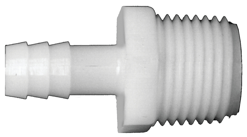 Fairview 525-6CP Pipe Coupler, 3/8 in, Hose Barb, 3/8 in, MPT, 250 psi Pressure, Nylon