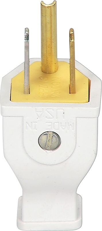 Eaton Wiring Devices SA399W Electrical Plug, 2 -Pole, 15 A, 125 V, NEMA: NEMA 5-15, White