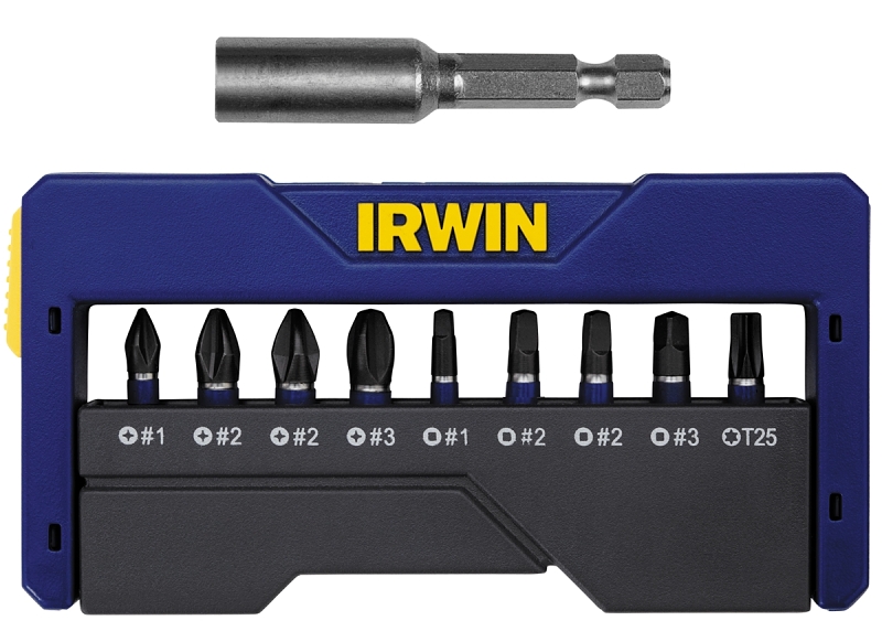 IRWIN 1866983 Insert Bit Set, 10-Piece, Steel, Black Oxide