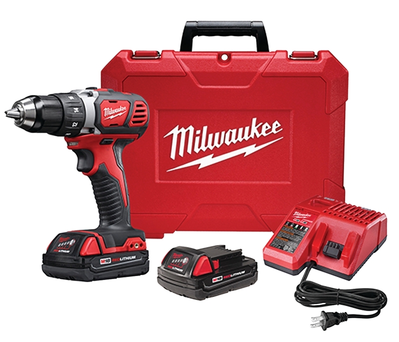 Milwaukee 2606-22CT Drill/Driver Kit, Battery Included, 18 V, 1.5, 3 Ah, 1/2 in Chuck, Keyless Chuck