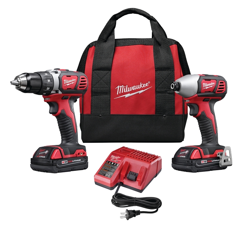 Milwaukee 2691-22 Combination Kit, Battery Included, 18 V, 2-Tool, Lithium-Ion Battery