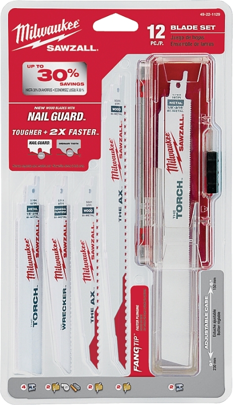 Milwaukee 49-22-3329 Saw Blade Set, 12-Piece, Bi-Metal