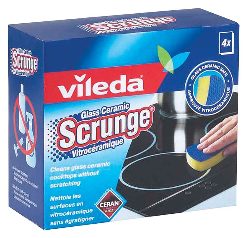 Vileda Scrunge 122221 Scouring Pad, 4 PK