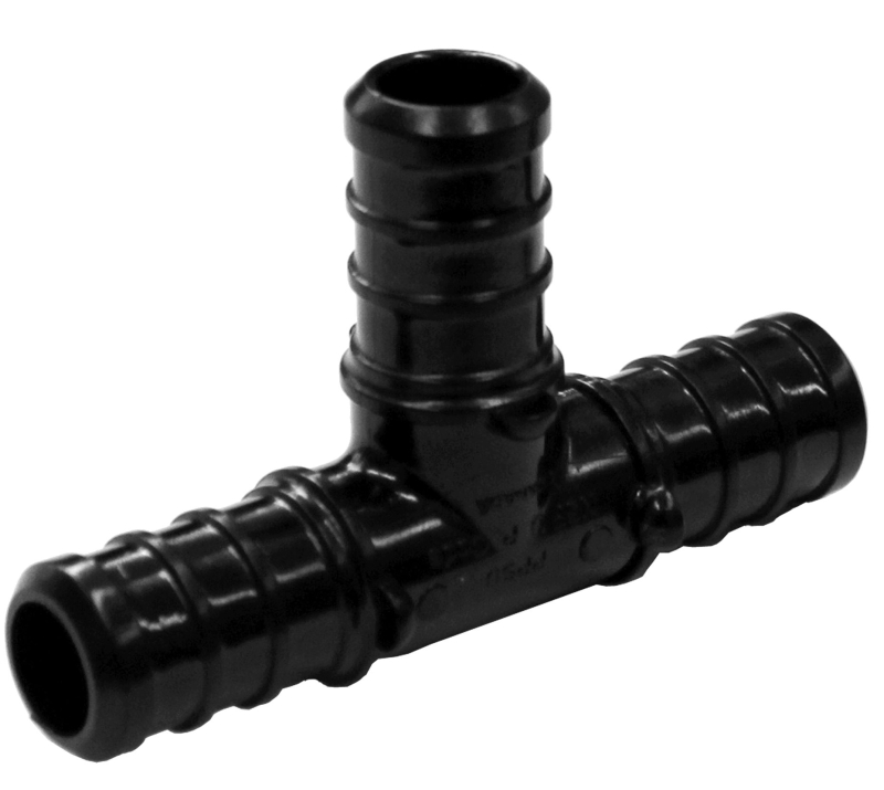 BOW 502005 Pipe Tee, 1/2 in, Plastic, Black
