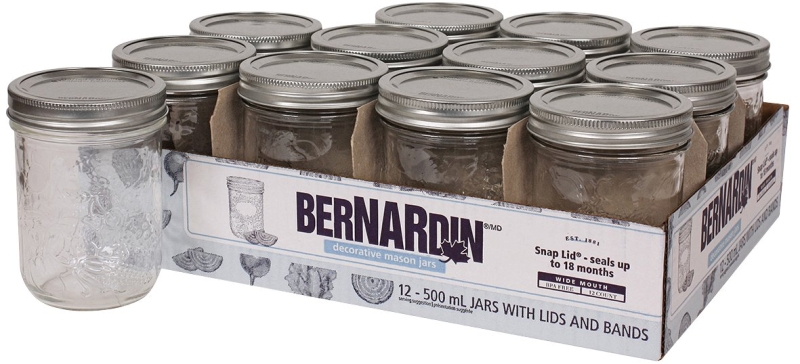 Bernardin 20500 Wide Mouth Mason Jar, 500 mL