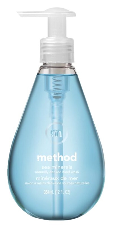 method 162 Gel Hand Wash, Gel, Light Blue, Sea Minerals, 12 oz Bottle