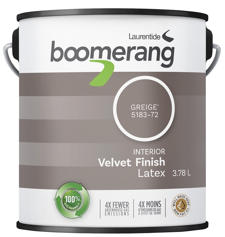 Boomerang 5183 Series 5183-72L19 Interior Paint, Velvet, Extra Beige, 3.78 L, 40 sq-m Coverage Area