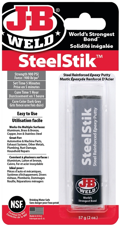 J-B Weld 8267SF Epoxy Putty Stick, Black/Dark Gray, Solid, 2 oz